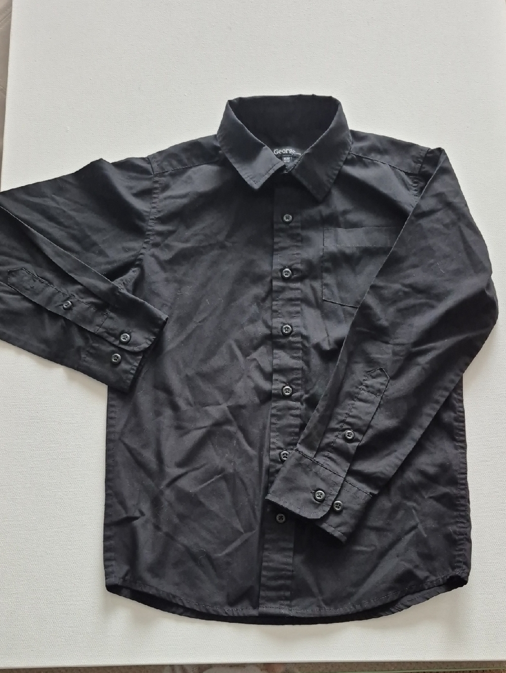 George Boy's Black Long-Sleeve Button-Down Dress Shirt